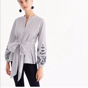 J Crew embroidered peasant blouse